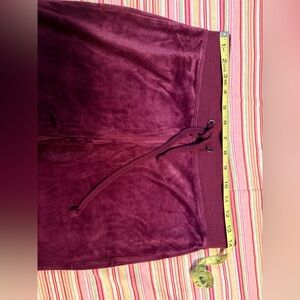 Plush Burgundy Velvet Pants